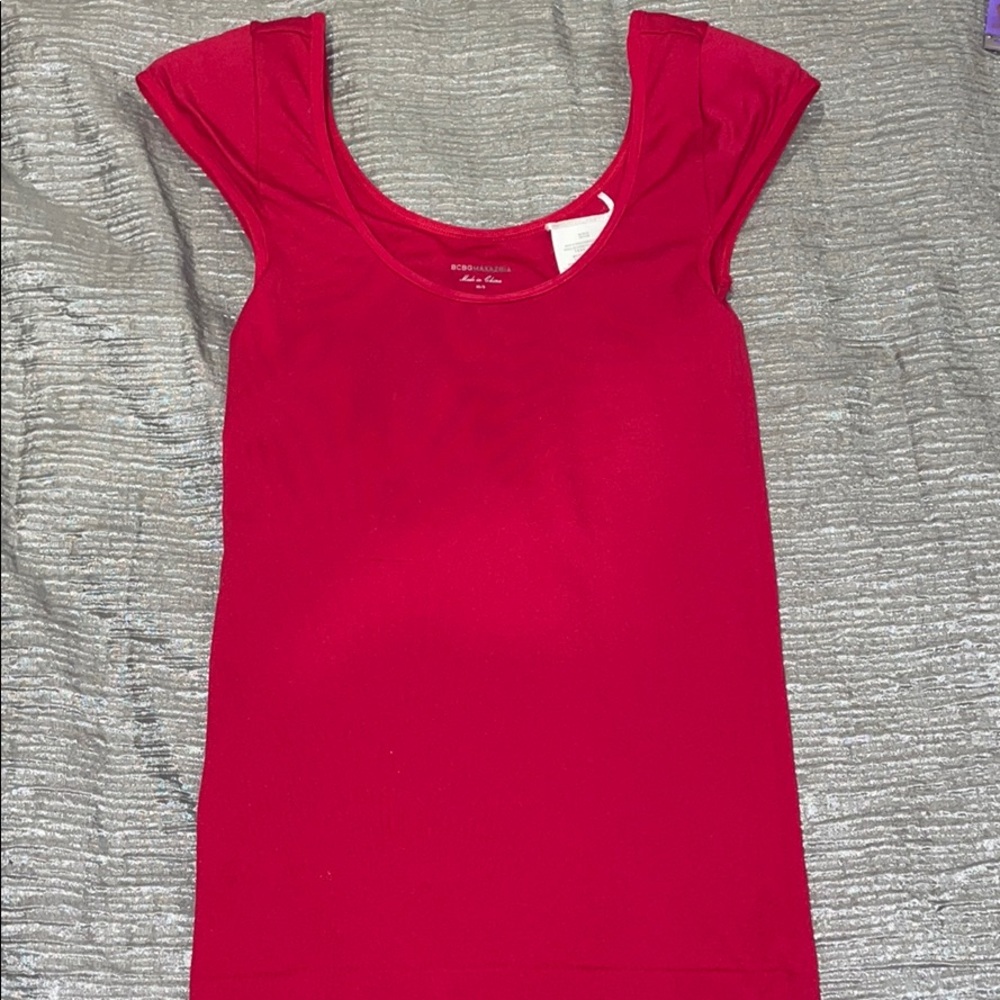 BCBG Maxazria red shirt stretch size xs/s